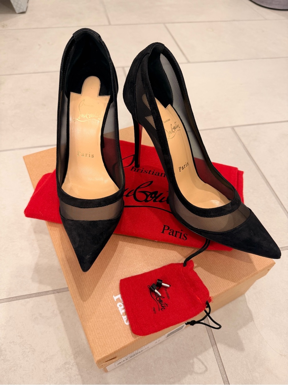 Christian Louboutin GALATIVI 100 VEAU VELOURS/RETE